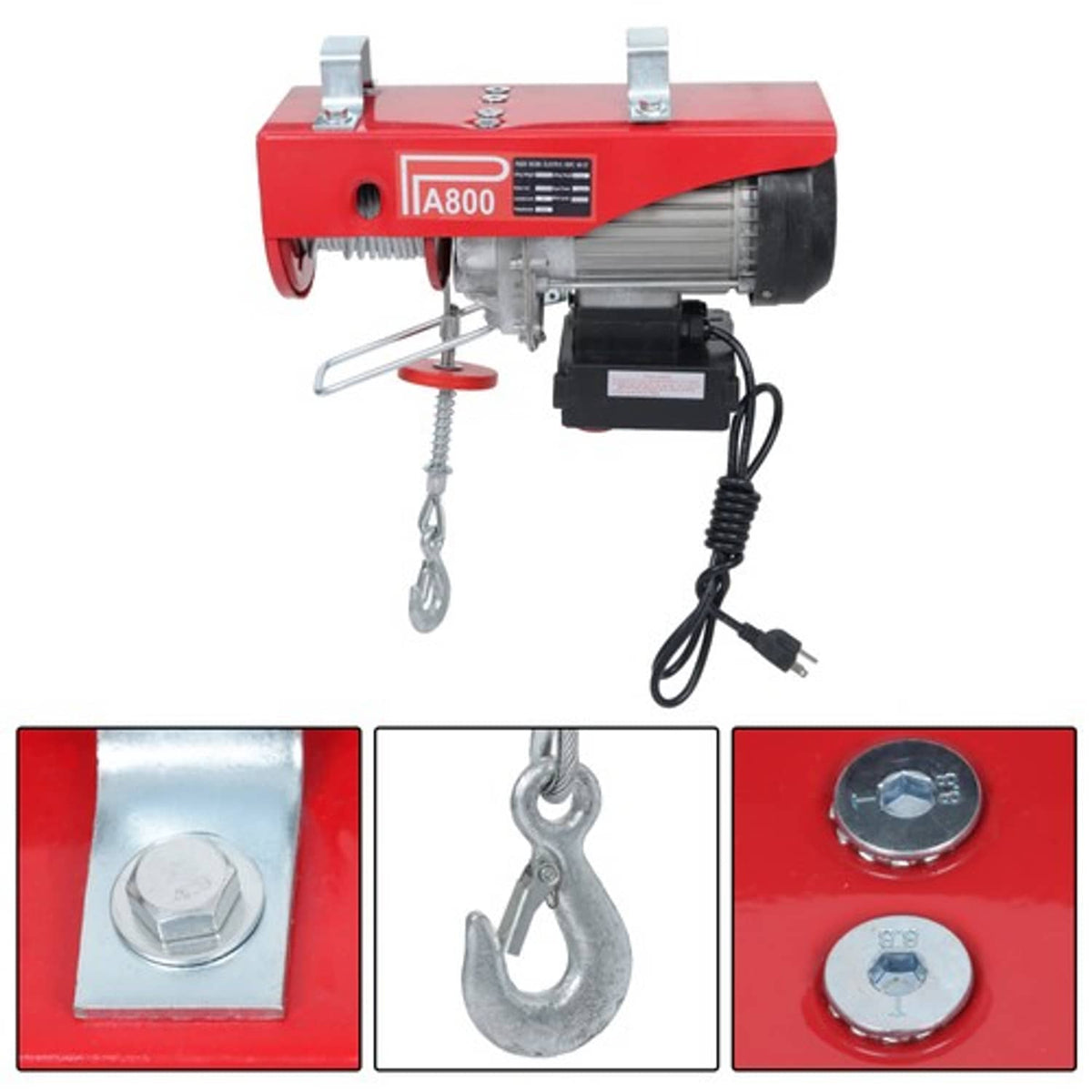 Solid Spare Mini Electric Hoist PA800 1760lbs 110V 1350W 328ft/100m Wireless Remote Control
