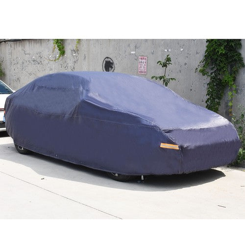 Solid Spare PEVA Car Cover Dark Blue Lining 7 Layers Waterproof Full W/Non-Abrasive Cotton
