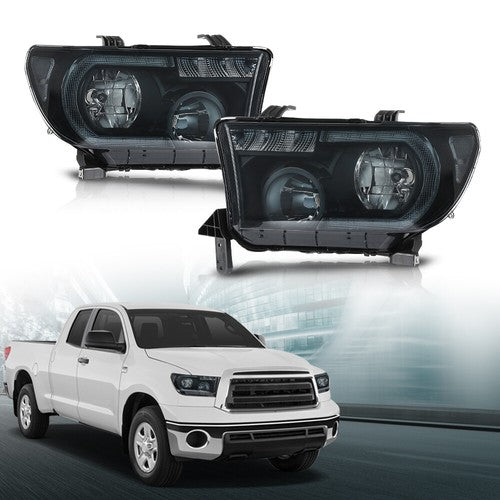 Solid Spare Fit For 2007-2013 Toyota Tundra 2008-2017 Sequoia Headlights Left+Right Smoke