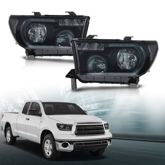 Solid Spare Fit For 2007-2013 Toyota Tundra 2008-2017 Sequoia Headlights Left+Right Smoke
