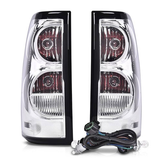 Solid Spare Tail Lights Brake Lamps Chrome Fit For 2003-2006 Chevy Silverado 1500 2500 3500
