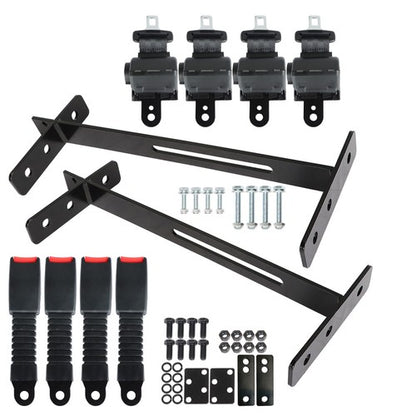 Solid Spare 4 Retractable Golf Cart Seat Belts and Bracket Kit For EZGO Yamaha Club Car