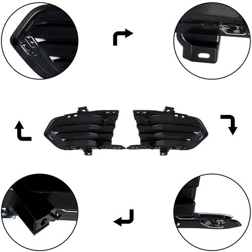 Solid Spare Fog Lamp Cover For Cadillac XT5 2017-2019 Black New Driver+Passenger Side Front