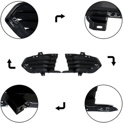 Solid Spare Fog Lamp Cover For Cadillac XT5 2017-2019 Black New Driver+Passenger Side Front