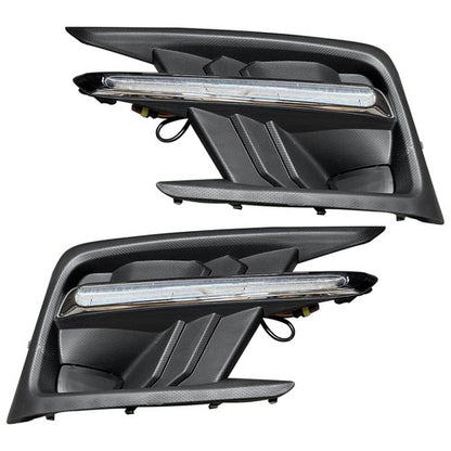 Pair Fog Light Covers W/LED White DRL+Yellow Turn Signal For 19-22 Subaru Ascent