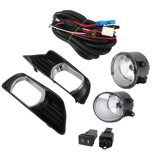 Solid Spare Fit For Toyota Camry 2007-2009 Front Fog Lights Lamps+Bezel+Switch Kit Clear New