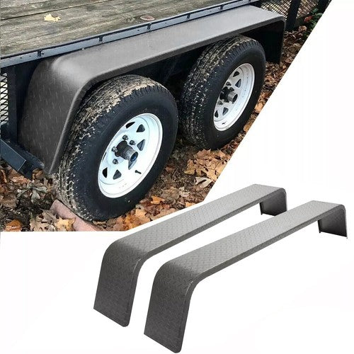 Solid Spare 2 PCS Steel Diamond Tread Plate Tandem Axle Trailer Fenders 10-1/4"x72-7/8"x13"