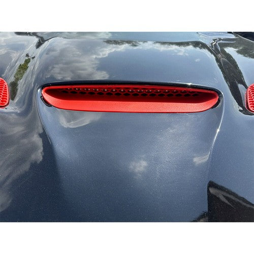 Solid Spare 3Pcs Red Hood Bezel Insert Trims For 2015-20 Dodge Charger 68202462AD 68202581AC