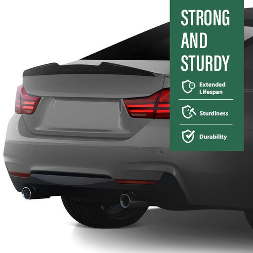 Solid Spare Rear Trunk Spoiler Wing Fit For 14-20 BMW 4-Series F32 Coupe Carbon Fiber Look