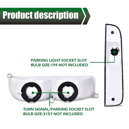 Solid Spare Fit For 1997-2001 Jeep Cherokee XJ Smoke Corner Lights + Bumper Signal Lights