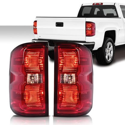Solid Spare Fit For 2014-2018 Chevy Silverado Tail Light Brake Lamps w/ Bulbs+ Wiring