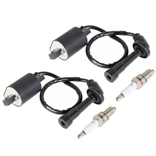 Solid Spare 650 XVS650 2× Ignition Coil & Spark Plug For Yamaha V Star 1998-2016