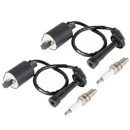 Solid Spare 650 XVS650 2× Ignition Coil & Spark Plug For Yamaha V Star 1998-2016