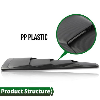 Solid Spare Fit For 05-14 Ford Mustang GT 1/4 Quarter Side Window Louver Cover Carbon Look