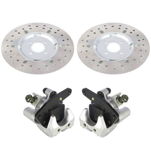 Solid Spare Front Brake Calipers & Disc Rotors For Yamaha Big Bear 400 YFM400F 4x4 2000-2006