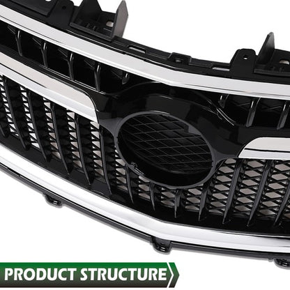 Solid Spare Front Bumper Upper Grille Grill w/ Chrome Trim Fit For 2017-2020 Buick Encore