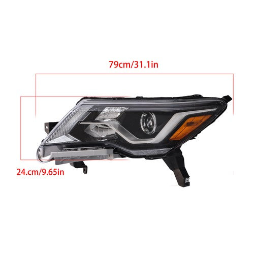 Solid Spare Headlights Assembly Set For Nissan Pathfinder 2017-2020 Halogen W/LED DRL Pair