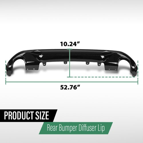 Solid Spare Fit For 2016-2021 BMW X1 F48 F49 AC Style Rear Bumper Diffuser Gloss Black