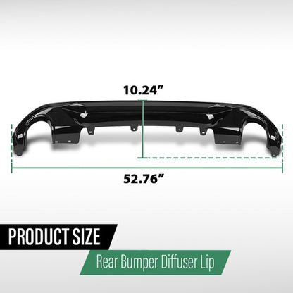 Solid Spare Fit For 2016-2021 BMW X1 F48 F49 AC Style Rear Bumper Diffuser Gloss Black