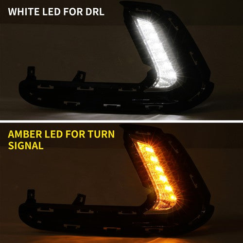 Solid Spare For 2016-2018 Hyundai Elantra 4DR Sedan LED Fog Lights Turn Signal DRL Lamps