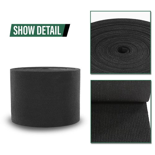 Solid Spare 12" x 100' Ribbed Bunk Carpet / Marine Boat Trailer Runners / Outdoor - Black
