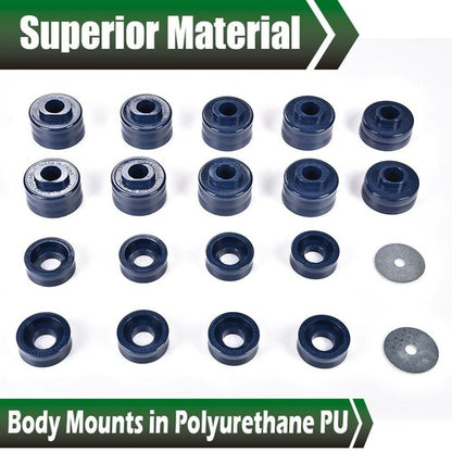Solid Spare Body Cab Mount Bushing Kit KF04060BK Fit For 99-17 Ford F250 Super Duty 2WD/4WD