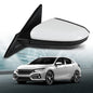 Solid Spare Fit For 16-2021 Honda Civic LX DX Left Side 3 Pin Manual Fold Power Mirror White
