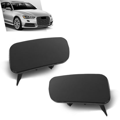 Solid Spare Fit For 2012-2017 Audi A6 C7 Front Bumper Headlight Washer Cover Cap Left+Right