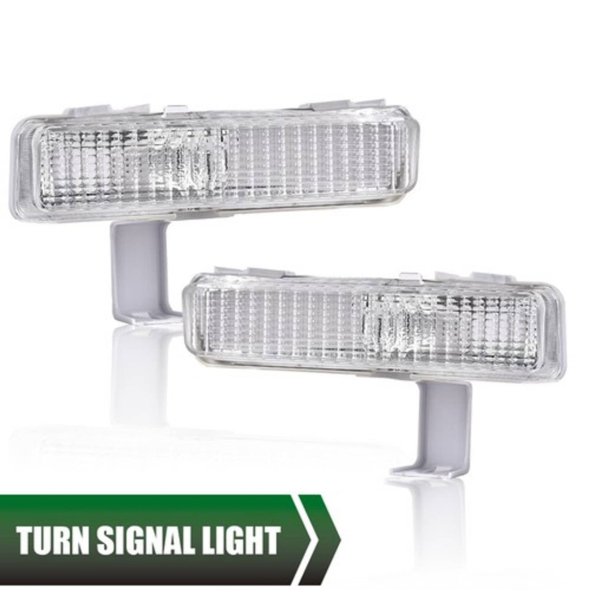 Solid Spare Fit For 80-90 Chevrolet Caprice Clear Bumper Turn Signal Light Left+Right