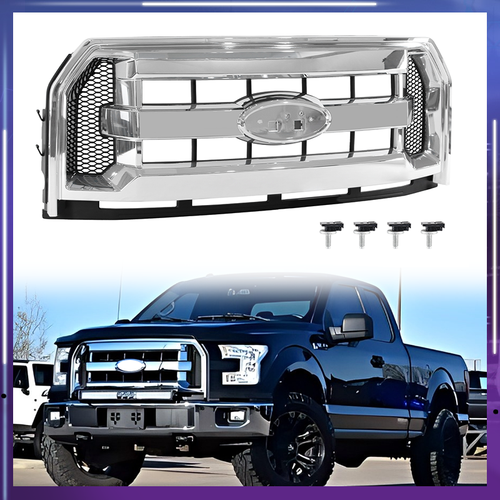 Front Bumper Grille Assembly Chrome For Ford F-150 F150 2015-2017 FL3Z8200DA