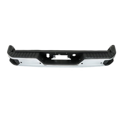 Solid Spare For Silverado/Sierra 1500 2019-2023 Steel Chrome Rear Bumper With Sensor Holes