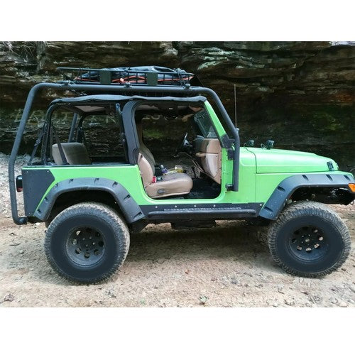 Solid Spare Roof Rack For Jeep Wrangler TJ Rubicon 97-2006 Textured Black Replace For 76713