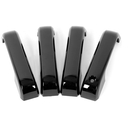 Solid Spare For Ford Ford F150 15-20 F250 F350 Crew Cab 17-22 Door Handle Cover Glossy Black