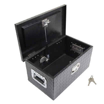 Solid Spare 20"×12"×9.5" Tool Box w/Keys For Pickup Trailer Black Aluminum Diamond Plate