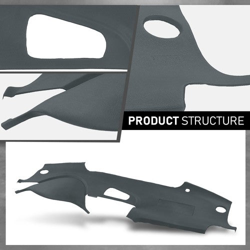Solid Spare TPE Dash Cover Dashboard Overlay Gray Fit For 2004 2005 2006 2007 2008 Acura TL