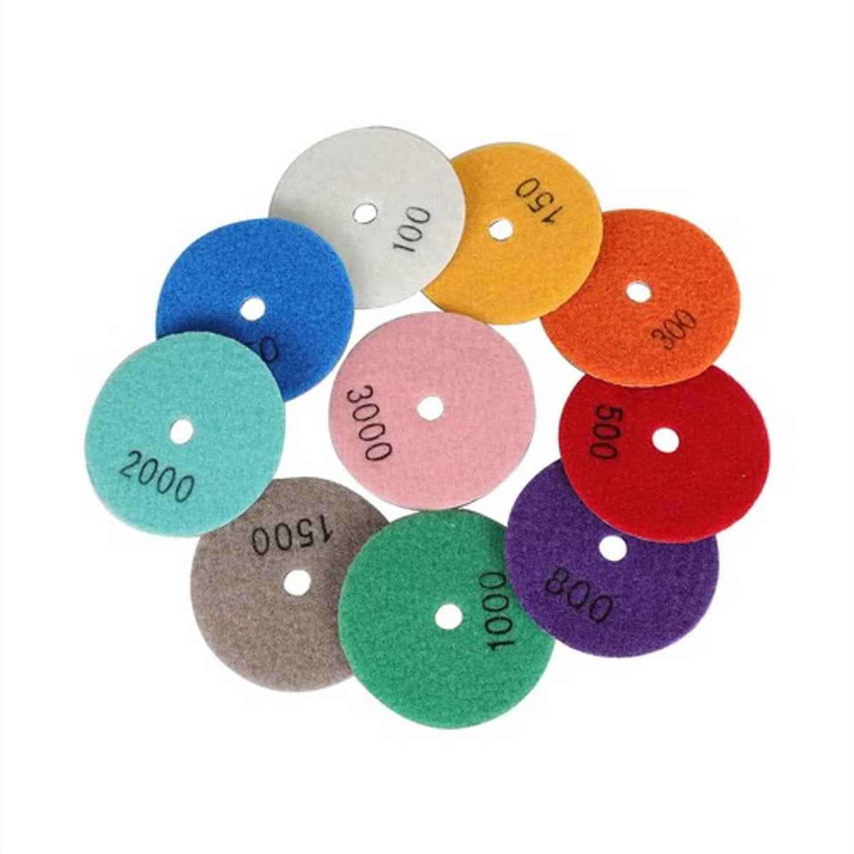 Solid Spare Diamond Polishing Pads 3 inch Wet/Dry 10 Piece Set Granite Stone Concrete Marble