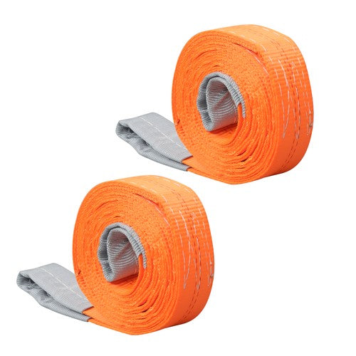 Solid Spare 18800 lbs 2Inch x 10FT Polyester Lift Sling Straps for Hoist, Towing Set of 2