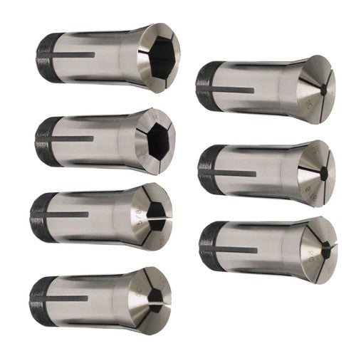 Solid Spare 7PC 5C Hex. Collet Set 1/4", 5/16", 3/8", 1/2", 5/8", 3/4", 7/8" 0.0006TIR