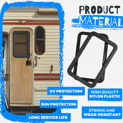 Solid Spare 15.7" x 24.8" Black RV Entrance /Entry Door Window Frame For Camper Trailer