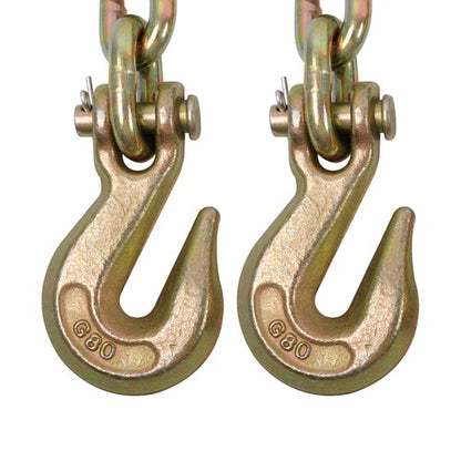 Solid Spare Binder Transport Chain G80 Steel 7100Lbs Tow Chain 3/8In × 20FT With Grab Hooks