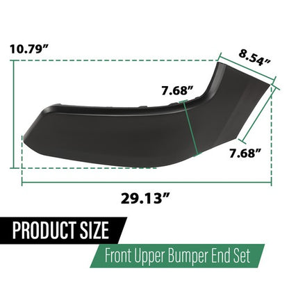 Solid Spare 2pcs Front Upper Bumper End Fit For 2019-2024 Ram 1500 68403910AE 68403911AE