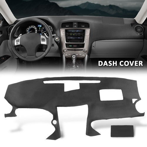 Solid Spare TPE Dashboard Dash Cover Cap Overlay Black Fit For 2006-2013 Lexus IS250 IS350