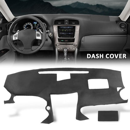Solid Spare TPE Dashboard Dash Cover Cap Overlay Black Fit For 2006-2013 Lexus IS250 IS350