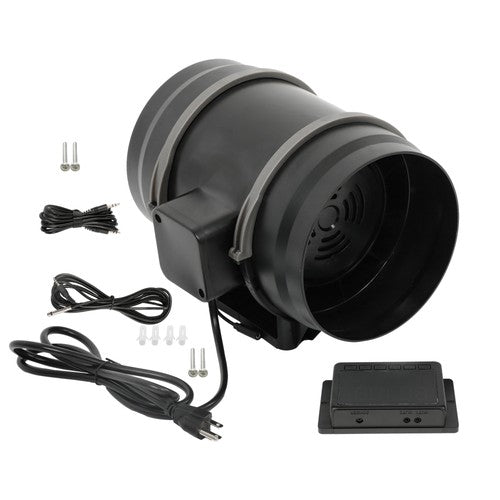 Solid Spare Inline Duct Fan Temperature & Humidity Controller EC-motor Plastic ABS 8" 807CFM
