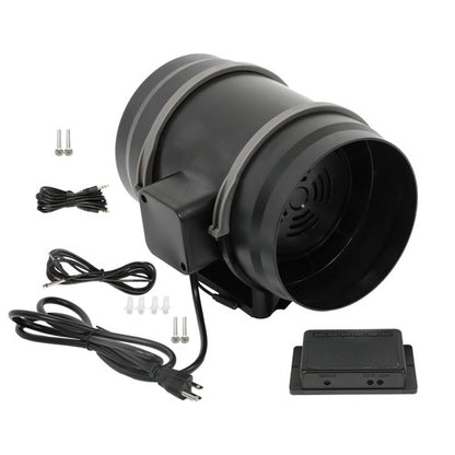 Solid Spare Inline Duct Fan Temperature & Humidity Controller EC-motor Plastic ABS 8" 807CFM