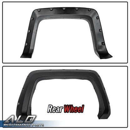 Solid Spare Fit For 14-18 Chevy Silverado 6.5'-8' Bed 4pcs Pocket Rivet Wheel Fender Flares