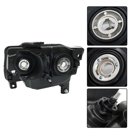 Solid Spare Pair Chrome For Jeep Grand Cherokee 11-13 Compass 11-17 Headlights Halogen Clear