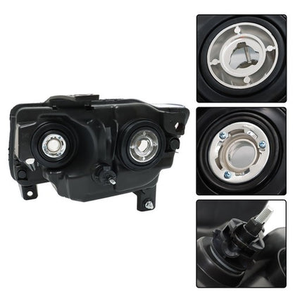 Solid Spare Pair Chrome For Jeep Grand Cherokee 11-13 Compass 11-17 Headlights Halogen Clear