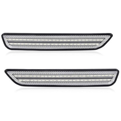 Solid Spare Fit For 10-14 Ford Mustang White LED Side Marker Lights Front Fender Lamps