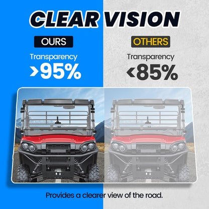 Solid Spare For 2019-2025 Kawasaki Mule Pro MX Front Flip Windshield Scratch Resistant